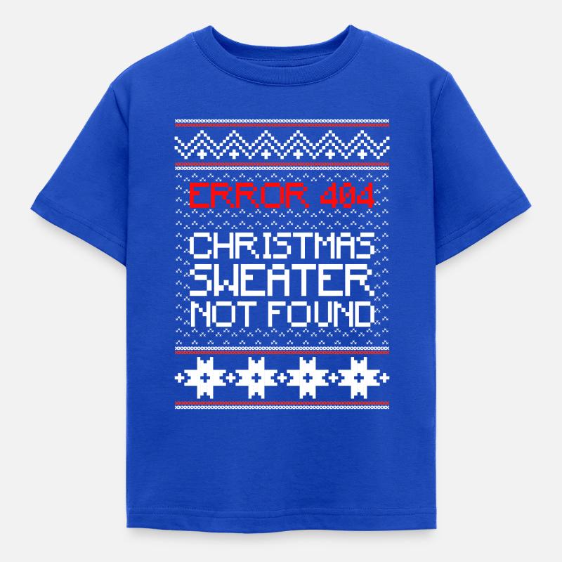 Error 404 Christmas Sweater Not Found Computer - Kids' T-Shirt - royal blue