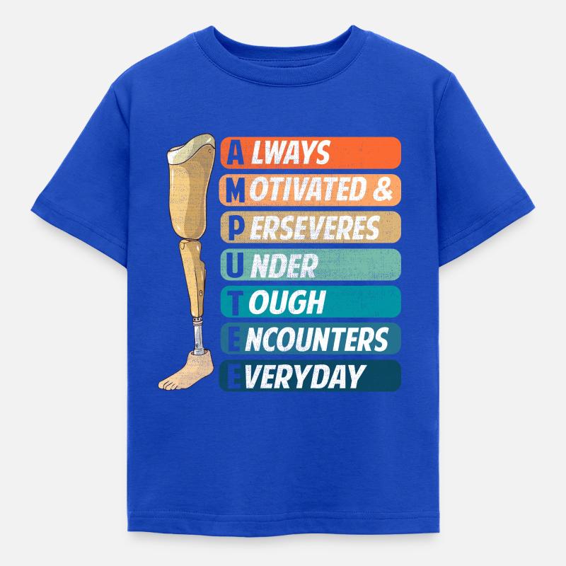 Always motivated & persevering under hard - Kids' T-Shirt - royal blue