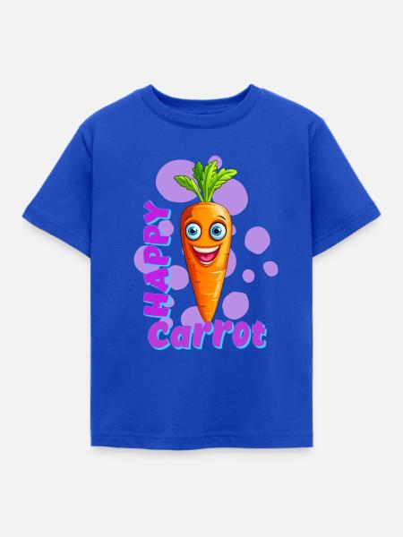 Happy Carrot - Kinder T-Shirt - Royalblau