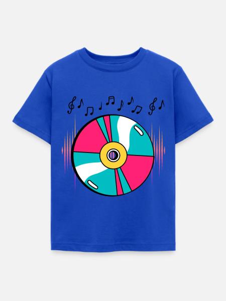 CD mit Musiknoten T-Shirt - Kinder T-Shirt - Royalblau