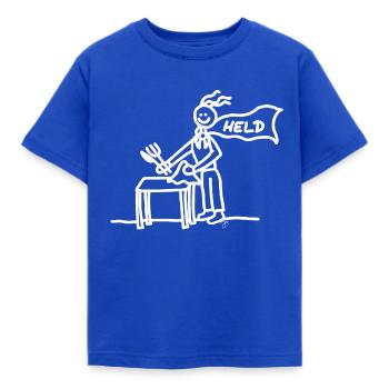 Helfer Held Tischdienst weiß - Kinder T-Shirt - Royalblau - Vorne - AI Model Kid Female (0cm)