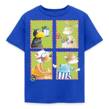 Der kleine Rabe Socke mit Freunden Kachel - Kinder T-Shirt - Royalblau - Vorne - AI Model Kid Female (0cm)