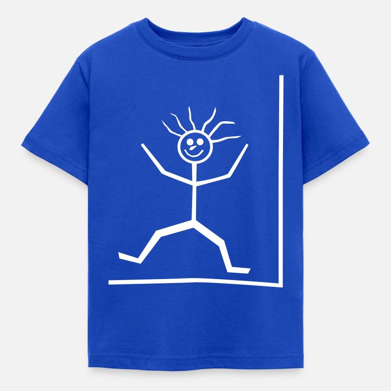 Strichmännchen - Kinder T-Shirt - Royalblau