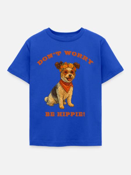 DON'T WORRY BE HIPPIE - Kinder T-Shirt - Royalblau