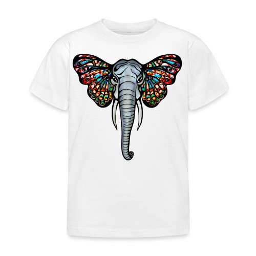 Elefant mit Schmetterling Ohren, Afrika, Tiere - Kinder T-Shirt