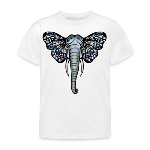 Elefant mit Schmetterling Ohren, Afrika, Safari - Kinder T-Shirt