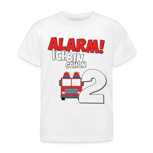 Feuerwehrauto 2. Geburtstag Jungen 2 Jahre - Kinder T-Shirt
