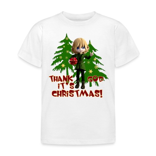 Weihnachtself Thank God it´s Christmas! - Kinder T-Shirt