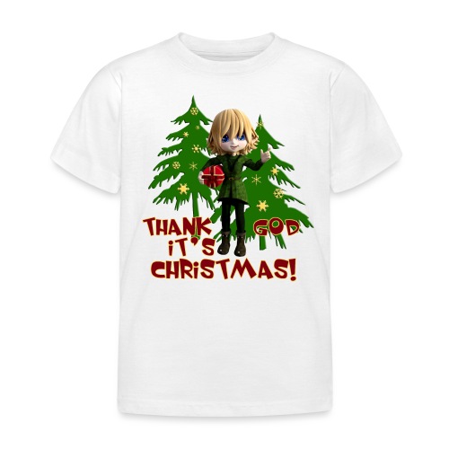 Weihnachtself Thank God it´s Christmas! - Kinder T-Shirt