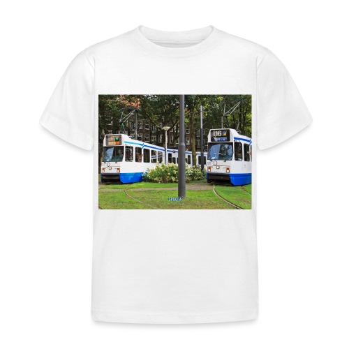 Oude GVB Trams in Amsterdam op het Surinameplein - Kinderen T-shirt
