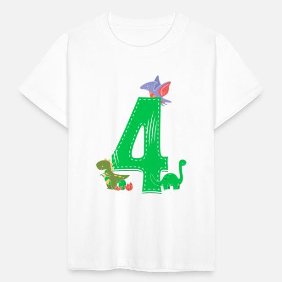 Dinosaurio de 4 años 4to cumpleaños niños' Camiseta niño | Spreadshirt