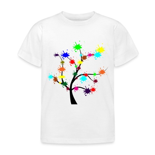 albero nero colori natura cartoni animati - Maglietta per bambini