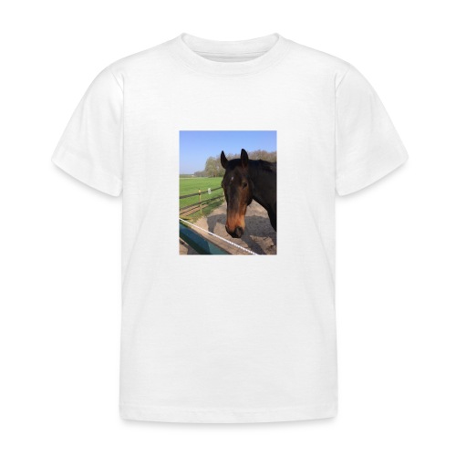 Met bruin paard bedrukt - Kinderen T-shirt