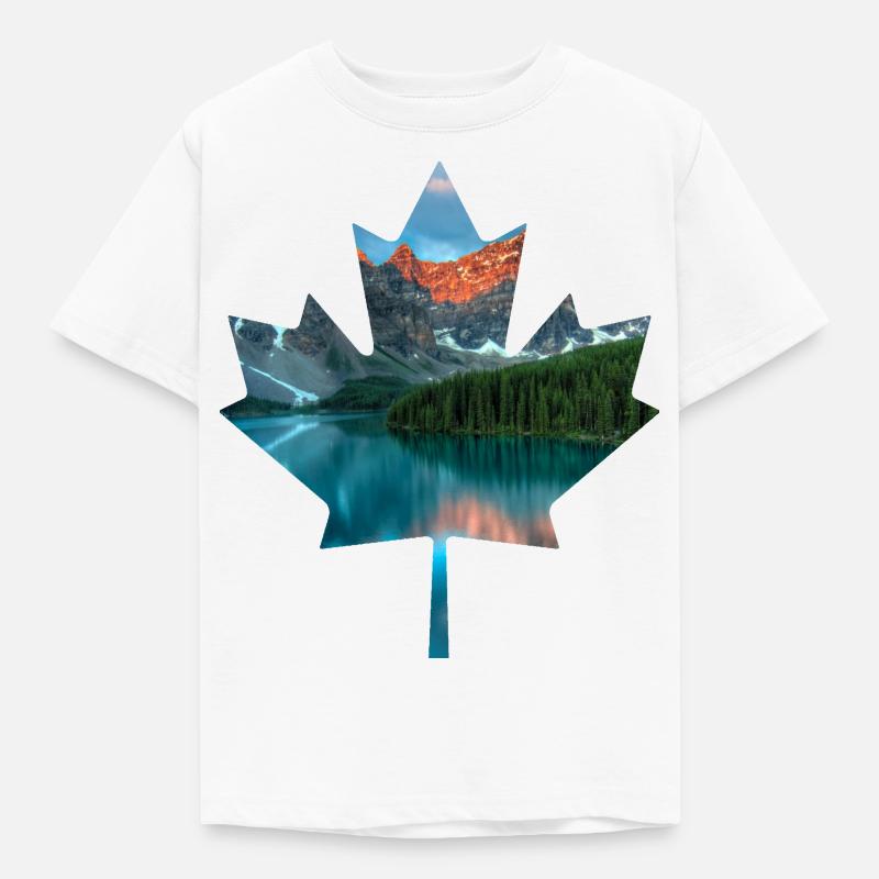 Canada dans la feuille d'érable - T-shirt Enfant - blanc