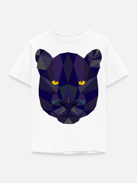 Panther, Schwarzer Panther - Kinder T-Shirt - Weiß