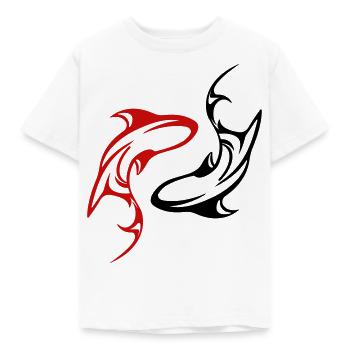 Requins - Yin Yang - Dans toutes les couleurs Vector - T-shirt Enfant - blanc - Devant - AI Model Kid Male (0cm)
