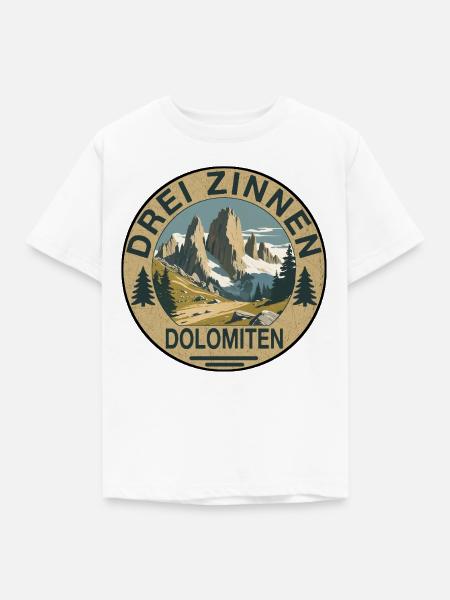 Drei Zinnen rund - Kinder T-Shirt - Weiß