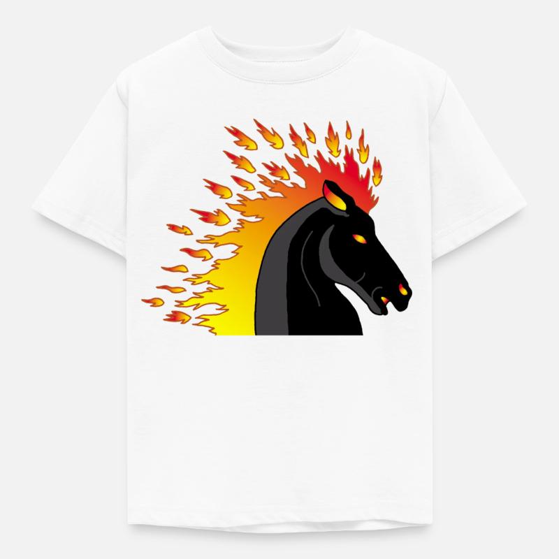 Feuerpferd - Kinder T-Shirt - Weiß