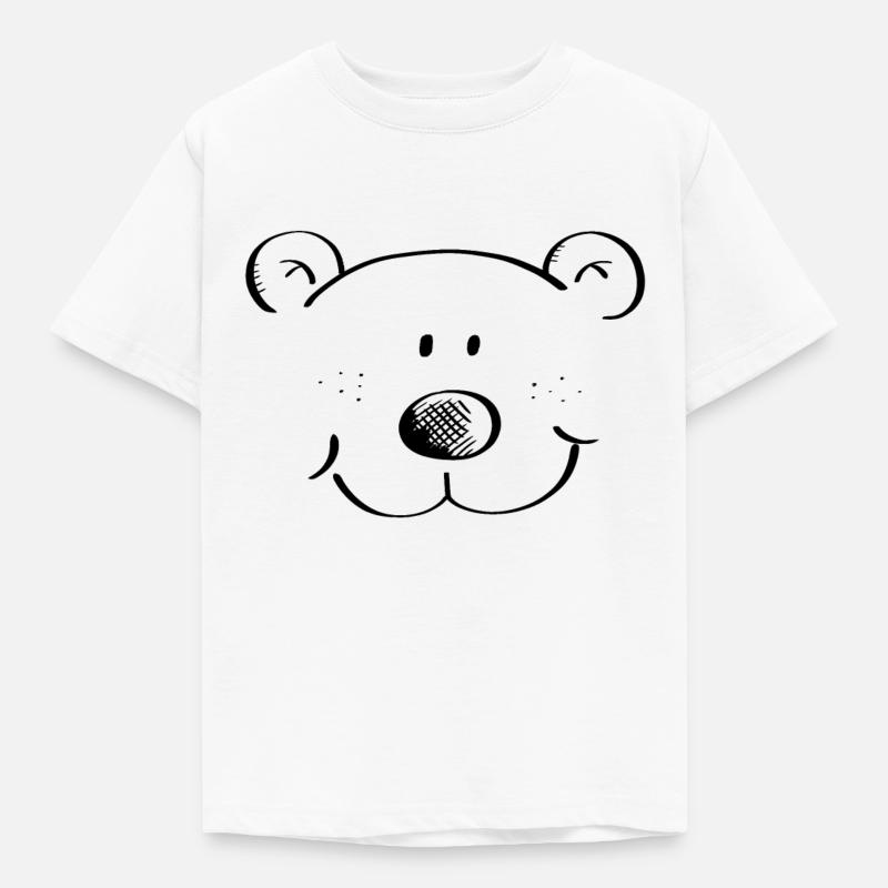 Bärchen Kopf - Bär - Bären - Teddybär - Grizzly - Kinder T-Shirt - Weiß