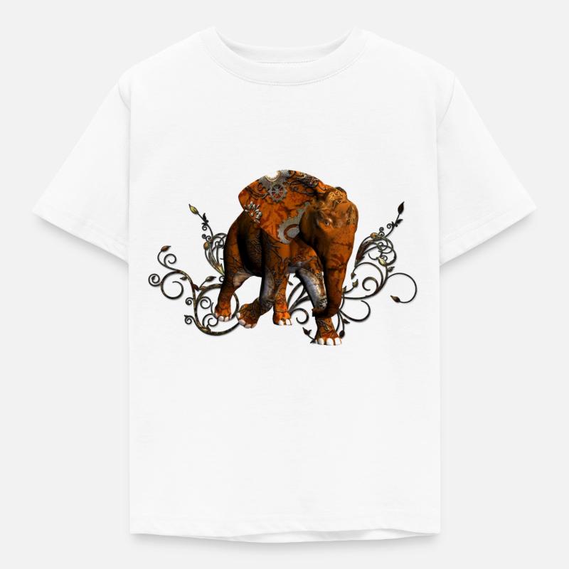 Superbe éléphant steampunk - T-shirt Enfant - blanc