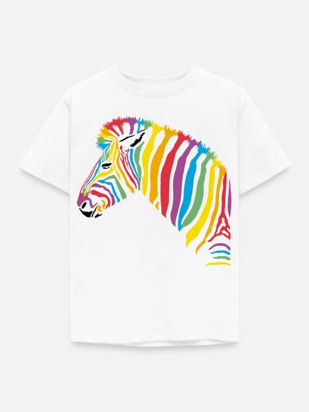 rainbow zebra - Kinder T-Shirt - Weiß