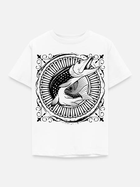 Fisch - Fischer - Fischen - Fischerei - Hecht - Kinder T-Shirt - Weiß