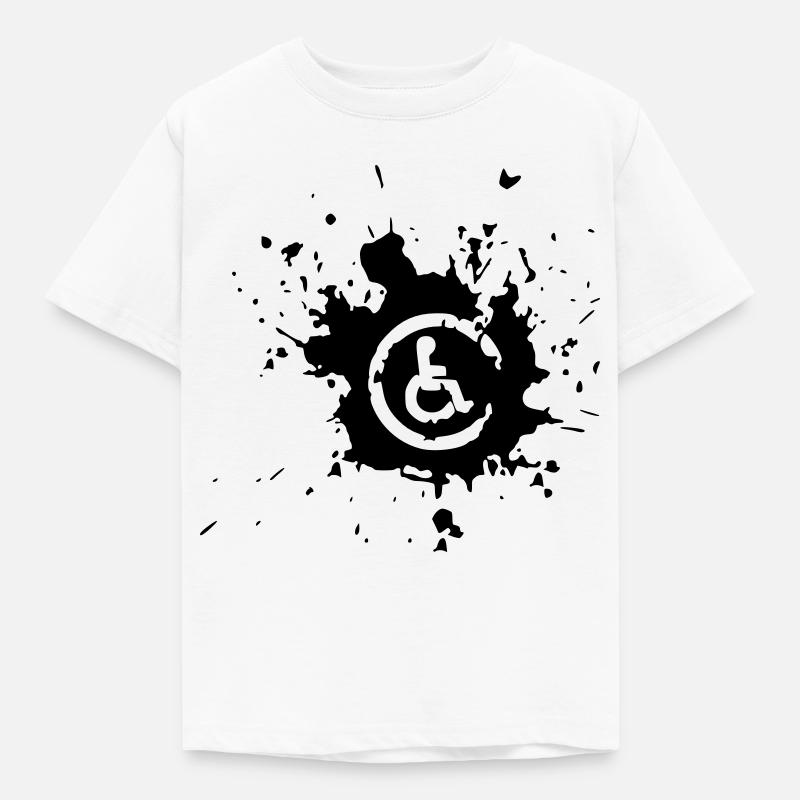 Bild Rollstuhl Behinderte Farbspritzer * - Kinder T-Shirt - Weiß