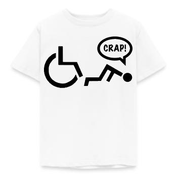 CRAP en tant qu’utilisateur de fauteuil roulant tombe. Chemise humoristique * - T-shirt Enfant - blanc - Devant - AI Model Kid Male (0cm)
