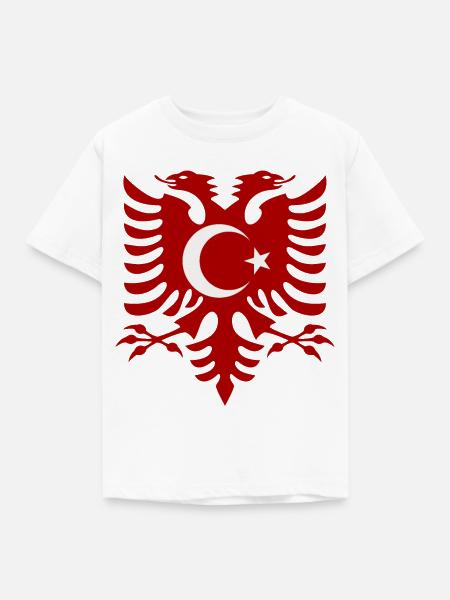 Albanien Türkei Flagge - Kinder T-Shirt - Weiß