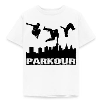 Parkour - Kinder T-Shirt - Weiß - Vorne - AI Model Kid Male (0cm)