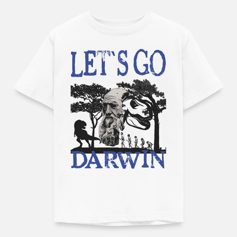 Charles Darwin Evolution textile gift idea - Kids' T-Shirt - white