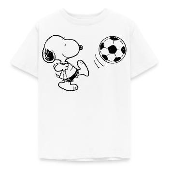 Peanuts Snoopy Fußball Sport - Kinder T-Shirt - Weiß - Vorne - AI Model Kid Male (0cm)