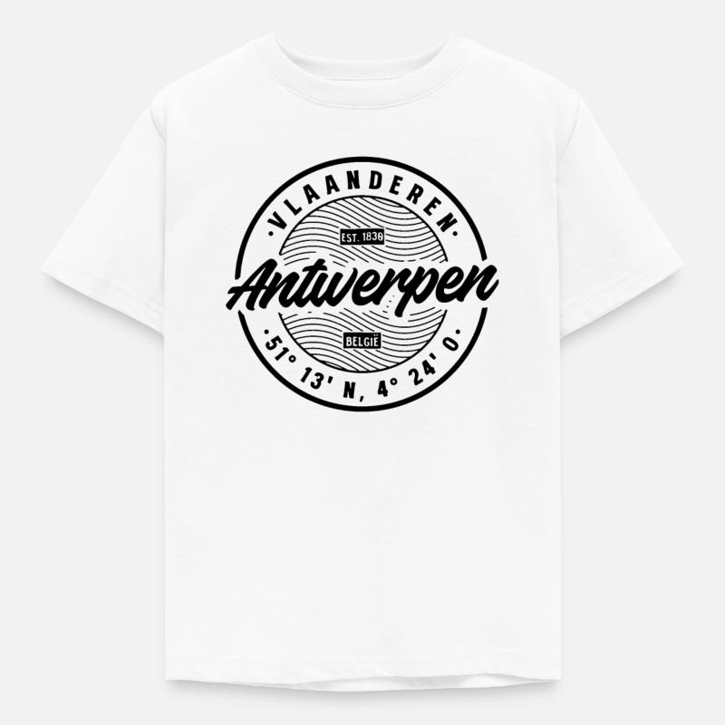 Antwerpen Retro Badge - Kinder T-Shirt - Weiß
