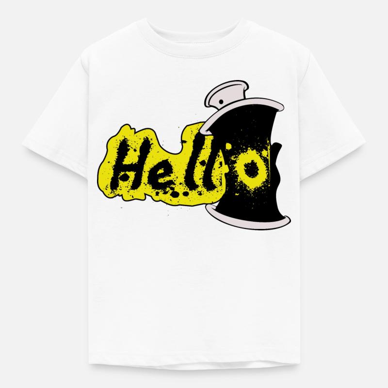 Hallo Spray Effekt - Kinder T-Shirt - Weiß