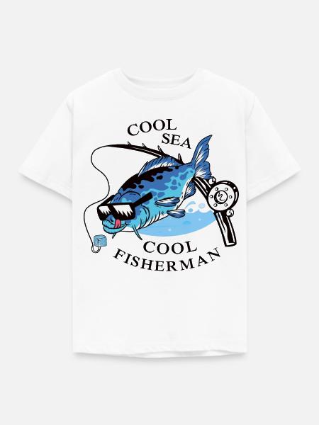 Coole Angler - Kinder T-Shirt - Weiß