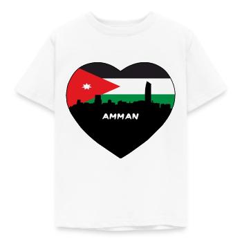 Amman Jordan Flag Skyline Souvenir de voyage - T-shirt Enfant - blanc - Devant - AI Model Kid Male (0cm)