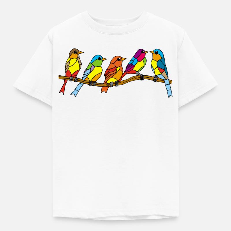 oiseaux et couleurs - T-shirt Enfant - blanc