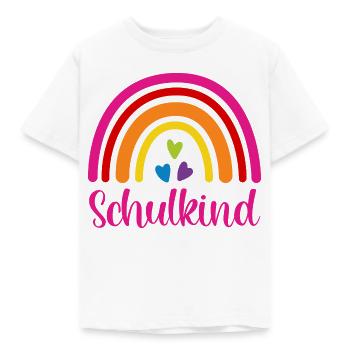 Schulkind Regenbogen Schulanfang Einschulung 2026 - Kinder T-Shirt - Weiß - Vorne - AI Model Kid Male (0cm)