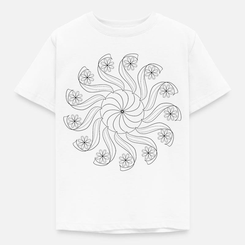 Mandala Karusell - Kinder T-Shirt - Weiß