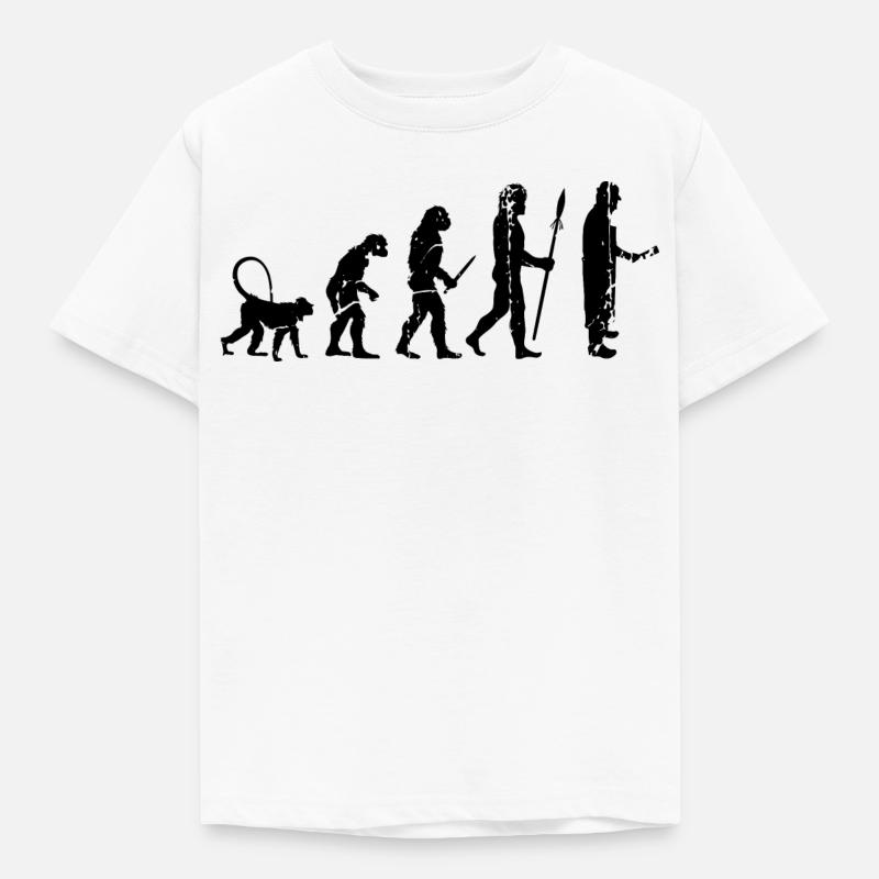 Fleischer Evolution - Kinder T-Shirt - Weiß
