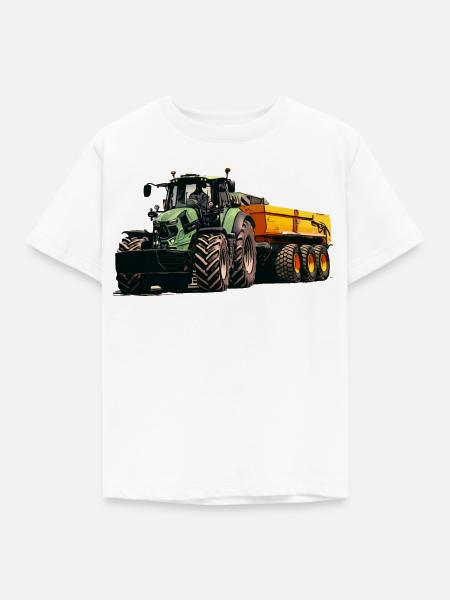 Deutz mit Anhänger Kipper - Kinder T-Shirt - Weiß