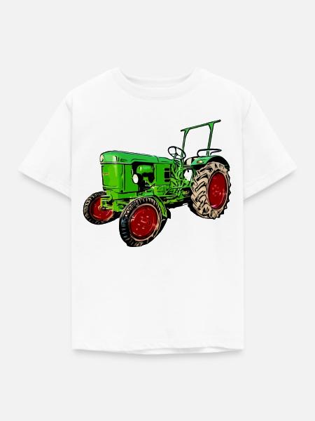 Alter Traktor Deutz D25 - Kinder T-Shirt - Weiß