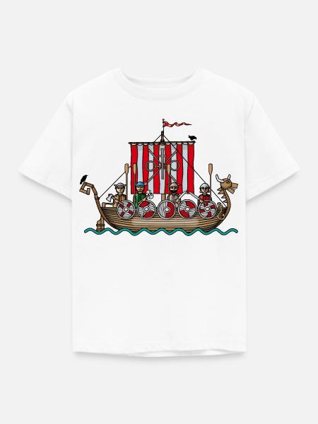 Wikinger auf hoher See - Kinder T-Shirt - Weiß