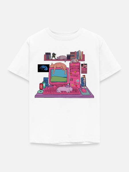 Vaporwave Nostalgia V01 - Kinder T-Shirt - Weiß