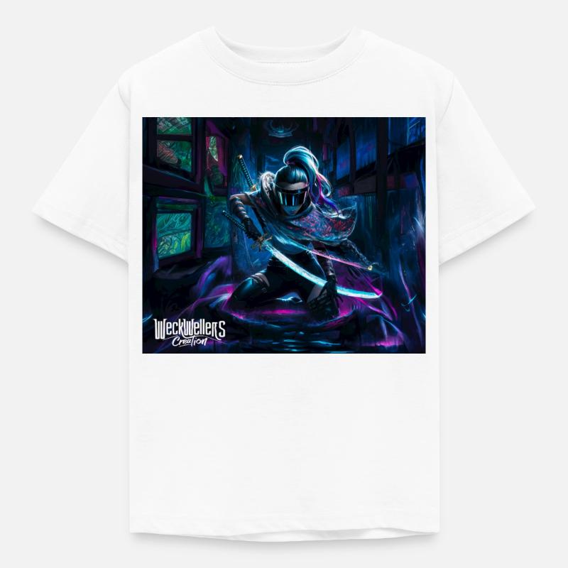Graffiti Anime Samurai - Kids' T-Shirt - white