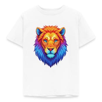 Liger Hybrid Löwe Tiger Katzenrasse Karikatur Kawaii A - Kinder T-Shirt - Weiß - Vorne - AI Model Kid Male (0cm)