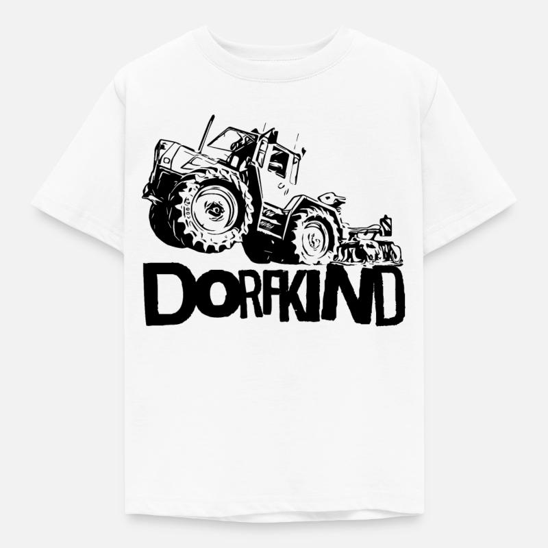 MB trac Dorfkind Traktor hebt ab - Kinder T-Shirt - Weiß
