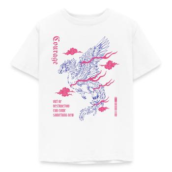 Courage – Phönix der Wiedergeburt - Kinder T-Shirt - Weiß - Vorne - AI Model Kid Male (0cm)