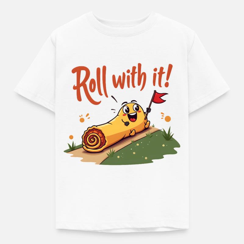 Roll With It Egg Roll - Kids' T-Shirt - white