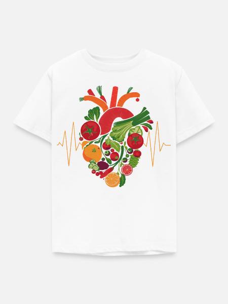 Gesundes Herz Obst & Veggie Art - Kinder T-Shirt - Weiß